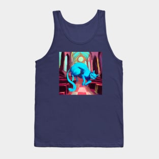 Psychic Blue Cat Levitates in Church Tank Top